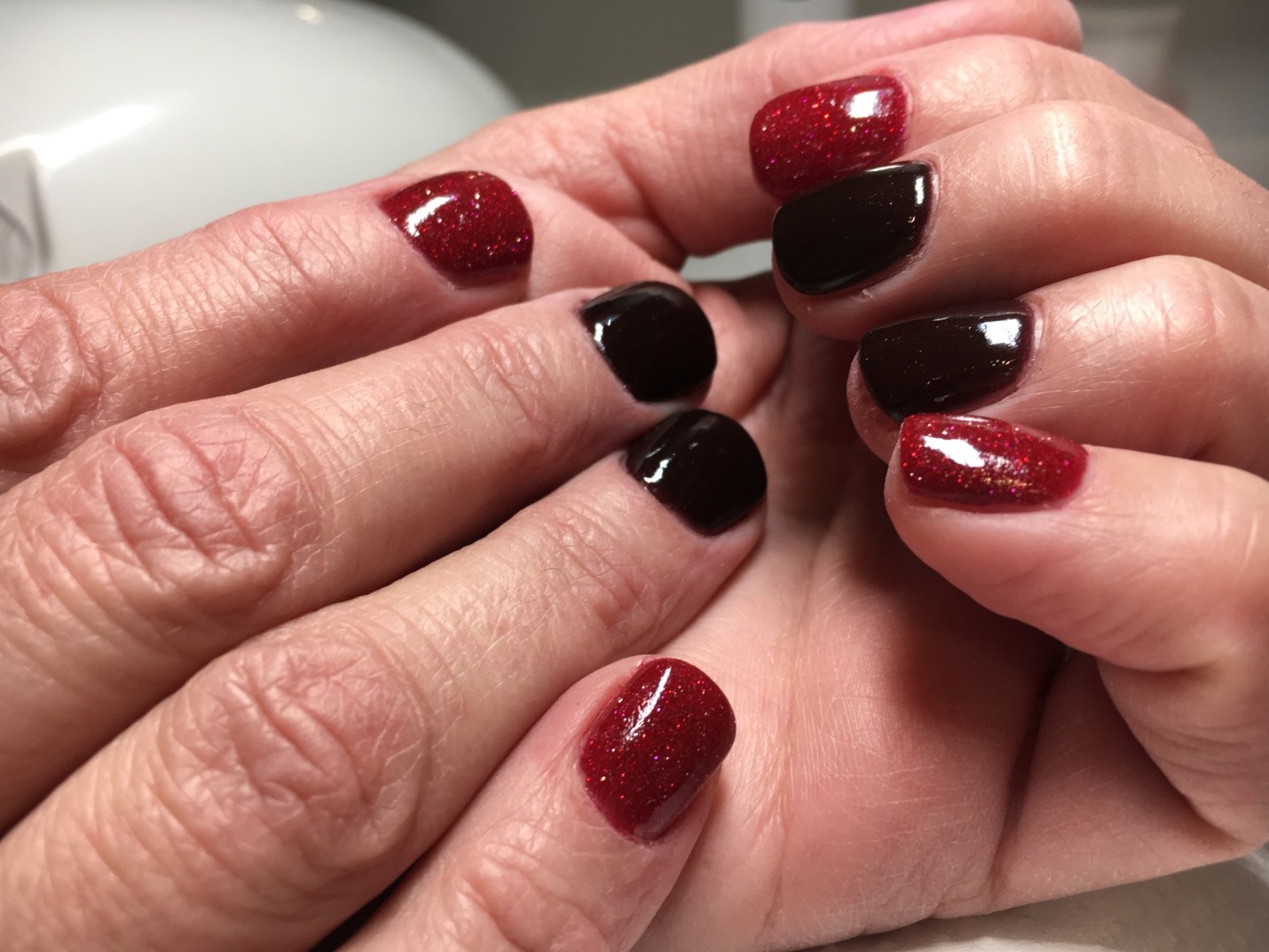 valentine sns nail design